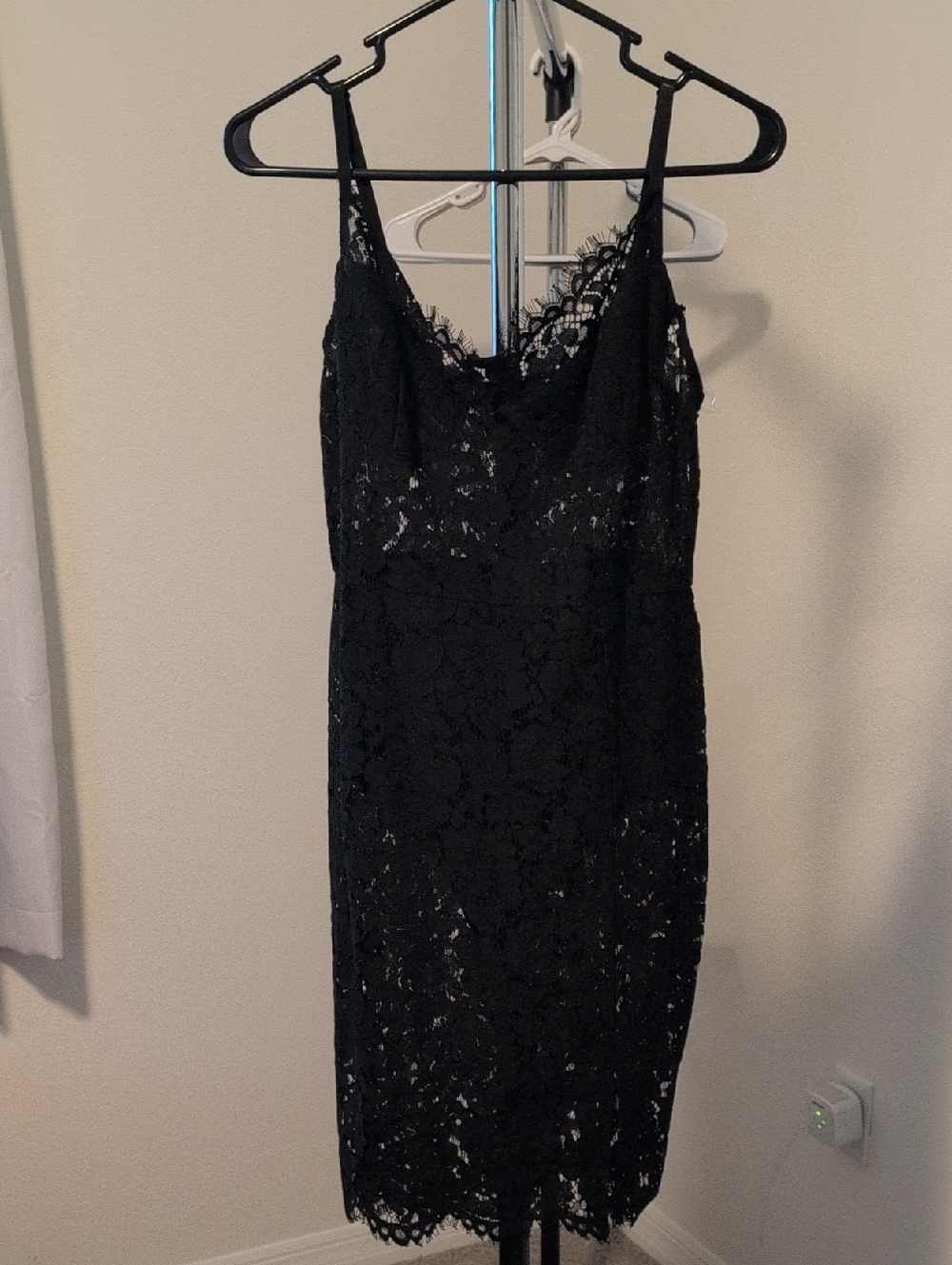 Fashion Nova Black Lace Midi Slip Dress